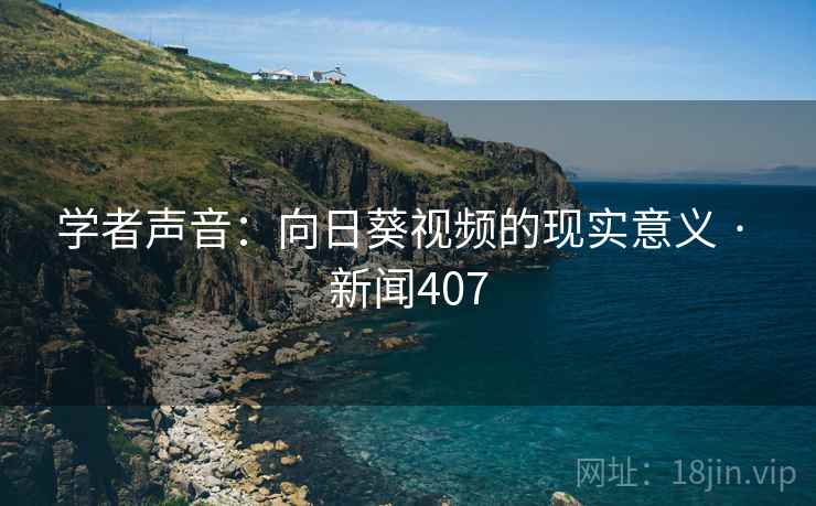 学者声音：向日葵视频的现实意义 · 新闻407