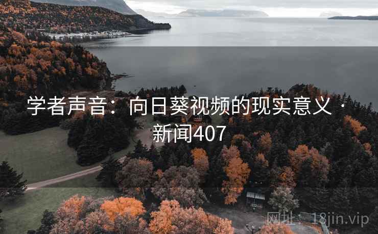 学者声音：向日葵视频的现实意义 · 新闻407